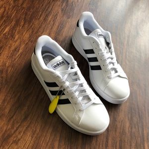White and Black Adidas Cloudform Sneakers